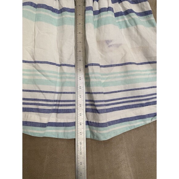 Gap Linen Blend Skirt Womens Small White Blue Stripes Lined Preppy Casual‎ Beach - Picture 10 of 15